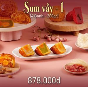 Bánh trung thu Givral Combo Sum Vầy 1 - 200gr, 2 trứng, 4 bánh