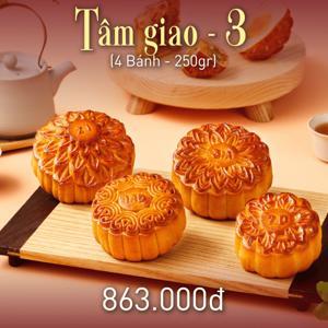 Bánh trung thu Givral Combo Tâm Giao 3 - Hộp 4 bánh 250g