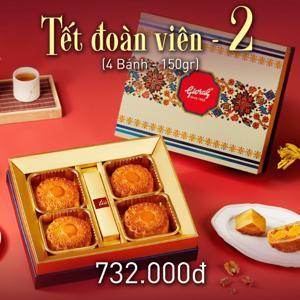 Bánh trung thu Givral Combo Tết đoàn viên 2 - 150gr, 1 trứng, 4 bánh