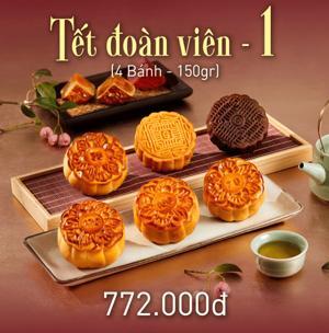 Bánh trung thu Givral Combo Tết đoàn viên 1 - Hộp 4 bánh 150gr