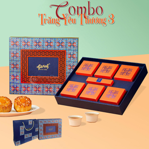 Bánh trung thu Givral Combo Trăng yêu Thương 3 - 150gr, 1 trứng, 6 bánh