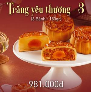 Bánh trung thu Givral Combo Trăng yêu Thương 3 - 150gr, 1 trứng, 6 bánh