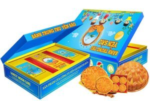 Bánh trung thu Yến Sào hộp 2 bánh x 120gr (1 Nhân mềm, 1 thập cẩm)