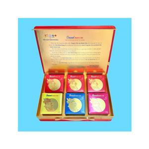 Bánh trung thu Yến Sào nhân mềm hộp 6 bánh x 200gr (4 Thập cẩm + 2 Mềm)