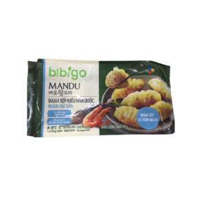 Bánh xếp Mandu hải sản Bibigo thực phẩm Cầu Tre gói 175g