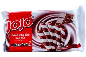 Bánh xốp ống nhân socola Jojo gói 125g