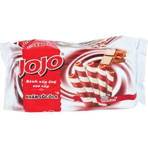 Bánh xốp ống nhân socola Jojo gói 125g