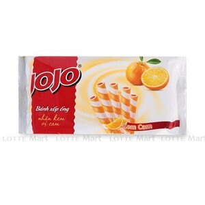 Bánh xốp ống vị kem cam Jojo gói 125g