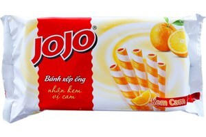 Bánh xốp ống vị kem cam Jojo gói 125g