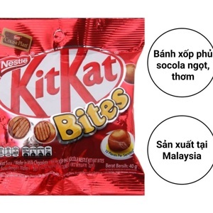 Bánh xốp phủ socola KitKat Bites gói 40g
