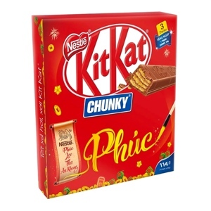 Bánh xốp phủ socola KitKat Chunky gói 114g