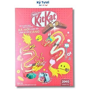 Bánh xốp phủ socola kitkat gói 204g-12 thanh x 17g