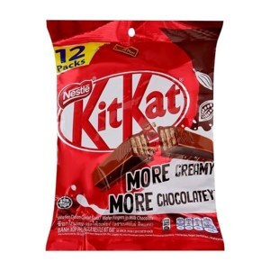 Bánh xốp phủ socola kitkat gói 204g-12 thanh x 17g