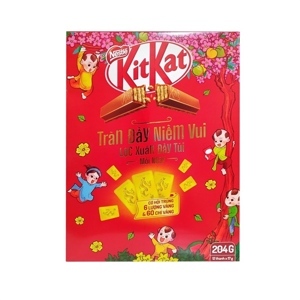 Bánh xốp phủ socola kitkat gói 204g-12 thanh x 17g
