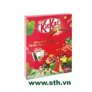 Bánh xốp phủ socola kitkat gói 204g-12 thanh x 17g