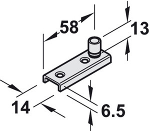 Bas dẫn hướng F10mm cho cửa trượt - xếp Hafele 940.42.032