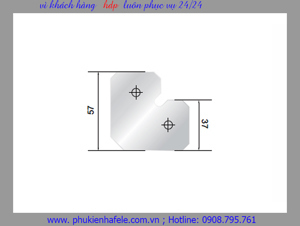 Bas nối góc khung nhôm kính Hafele 563.37.299