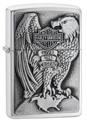 Bật lửa Zippo Made in the USA Eagle and Globe Emblem Brushed Chrome