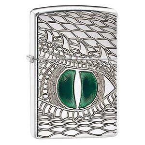 Bật lửa Zippo Armor Dragon Eye Carved High Polish Chrome