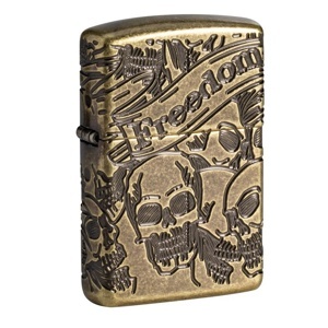 Bật lửa Zippo Armor Freedom Skull Antique Brass 49035