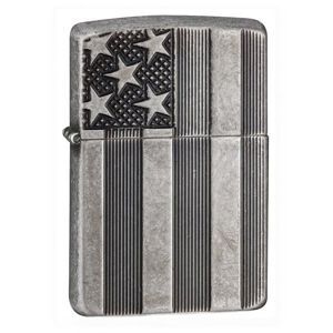 Bật lửa Zippo Armor US Flag Antique Silver Plate