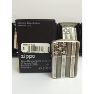 Bật lửa Zippo Armor US Flag Antique Silver Plate