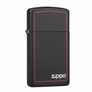 Bật lửa Zippo Black Matte with Zippo Logo and Border Slim