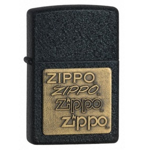 Bật lửa Zippo Brass Emblem Black Crackle