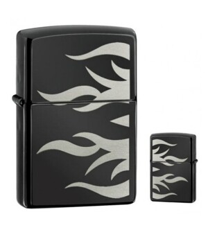 Bật lửa Zippo Edged Flames Ebony