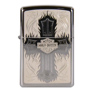 Bật lửa Zippo Harley Davidson Cross Polished Chrome