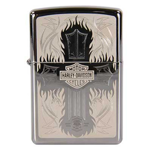 Bật lửa Zippo Harley Davidson Cross Polished Chrome