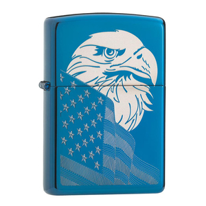 Bật lửa Zippo High Polish Blue Eagle and Flag 29882