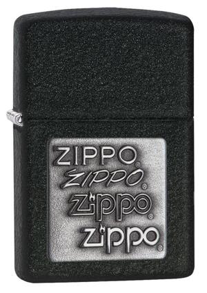 Bật lửa Zippo Pewter Emblem Black Crackle