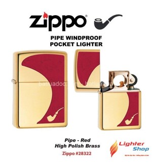 Bật lửa zippo Pipe Lighter Red High Polish Brass