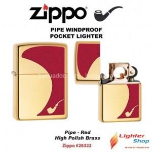 Bật lửa zippo Pipe Lighter Red High Polish Brass