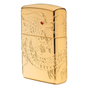 Bật lửa Zippo Red Eyed Dragon 360 Degree Engraving Gold Plate