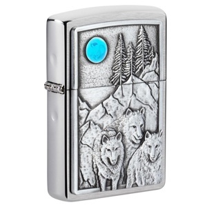 Bật Lửa Zippo Wolf Pack and Moon Emblem Design