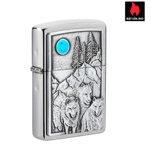 Bật Lửa Zippo Wolf Pack and Moon Emblem Design