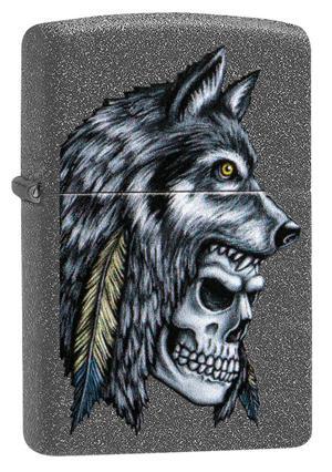 Bật lửa Zippo Wolf Skull Feather Design