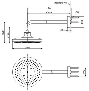 Bát sen tắm Toto TBW01003A