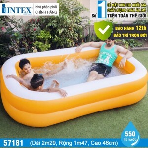 Bể bơi phao chữ nhật màu cam Intex 57181