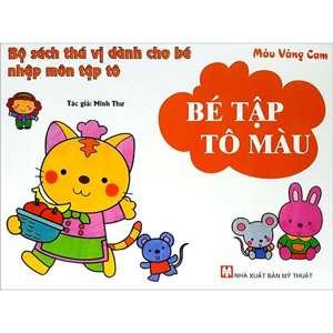 Bé tập tô màu - Màu vàng cam