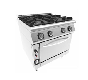 Bếp âu 4 họng có lò nướng Inoksan INO-7KG