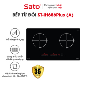 Bếp điện từ âm 2 vùng nấu Sato IH686Plus