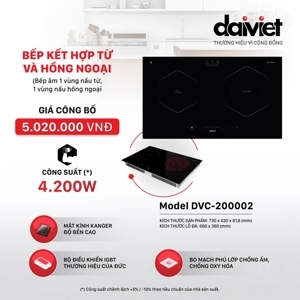 Bếp điện từ đôi Daikiosan DVC-200002