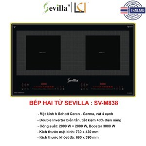 Bếp điện từ đôi Sevilla SV-M838