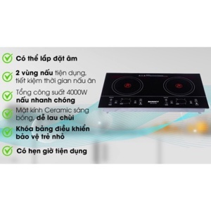 Bếp hồng ngoại âm 2 vùng nấu Sanaky SNK201HGW