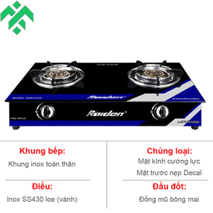 Bếp ga đôi kính cường lực Raiden RDB2220