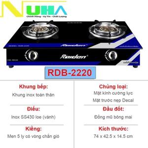 Bếp ga đôi kính cường lực Raiden RDB2220