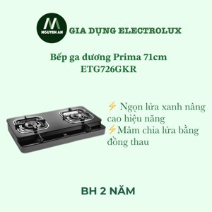 Bếp gas dương Electrolux ETG726GKR - mặt kính, 2 bếp